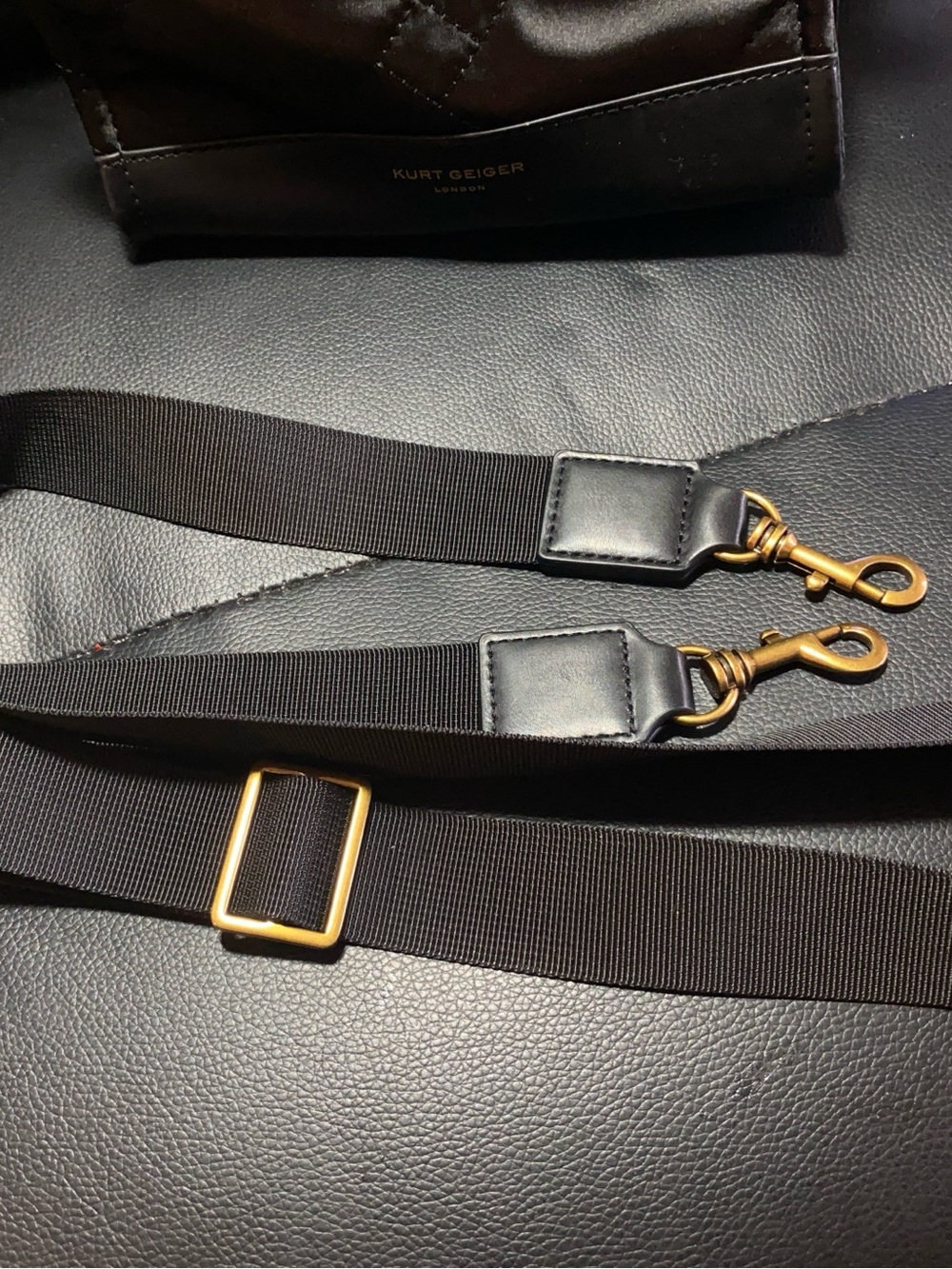 Kurt Geiger Black Mini Nylon Tote Crossbody handbag with Gold Hardware - Picture 14 of 14